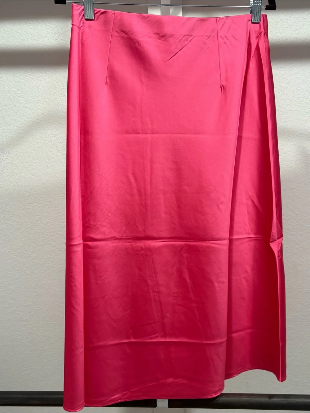 The Drop Women’s Maya Pink Silky Slip Midi Skirt - Size Medium